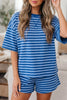 Striped Short Sleeve Top and Shorts Set
