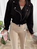 Cropped Biker Jacket with Belt Detail test