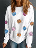 Halloween Pumpkin Lantern Sequin Patched Sweatshirt test