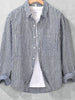 Men's Plus Size Striped Long Sleeve Shirt test