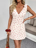 Heart Print Tie Shoulder A-Line Mini Dress
