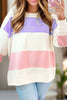 Color Block Round Neck Long Sleeve Sweatshirt test
