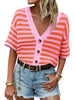 Striped Button Up Cardigan