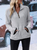 Half Zip Long Sleeve Furry Sweatshirt test