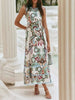 Printed Tie Shoulder Sleeveless Midi Dress test