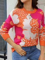 Abstract Pattern Round Neck Sweater - Shopimist
