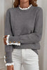 Lace Trim Mock Neck Sweater test
