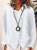 Full Size Asymmetric Button-Down Long Sleeve Shirt Plus Size test