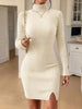Ribbed Turtleneck Bodycon Sweater Dress
