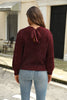 Tied Heathered Round Neck Long Sleeve Sweater test