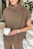 Slit Turtleneck Cap Sleeve Sweater test