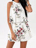 Full Size Floral Print Halter Neck Tank Top and Pleated Shorts Set Plus Size test