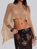 Lightweight Sheer Cropped Knit Poncho Cover-Up test