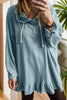 Drawstring Ruffled Dropped Shoulder Long Sleeve Hoodie test