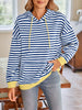 Lovelet Drawstring Striped Long Sleeve Hoodie test