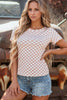 Checkered Ribbed Slim Fit Crew Neck T Shirt test
