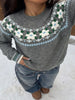 Floral Pattern Round Neck Sweater test