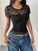 Lace Round Neck Short Sleeve Top test