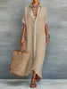 Casual Linen Shirt Dress with Button-Down Front test