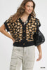 Umgee Leopard Button Down Short Sleeve Cardigan test