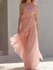 One-Shoulder Ruffled Chiffon Maxi Dress test