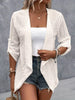 Eyelet Roll-Tab Sleeve Cardigan test