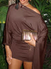 One-Shoulder Draped Bodycon Mini Dress test