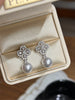 Zircon Four Leaf Clover Pearl Drop Earrings test