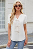 Notched Short Sleeve Blouse test