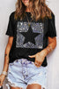 Star Round Neck Short Sleeve T-Shirt test