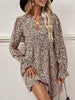Notched Flounce Sleeve Mini Dress