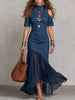 Cold Shoulder Ruffle Hem Maxi Dress test