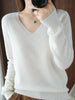 V-Neck Solid Color Sweater test