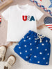 Children's Patriotic USA Tee & Star Print Shorts Set test