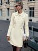 Peter Pan Collar Button-Front Tweed Mini Dress test