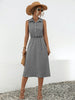 Striped Collared Neck Sleeveless Midi Dress test