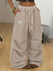 High-Waisted Striped Wide-Leg Cargo Pants with Drawstring test