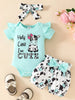 Children's Ruffled Cow Bodysuit and Shorts Set with Headband test