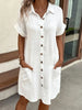 Casual Button Down Shirt Dress with Pockets test