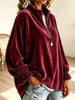 Velvet Quarter-Zip Sweatshirt with Ruffled Cuffs test