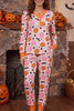 Halloween Pumpkin Print Long Sleeve Home Wear Lounge Set test