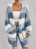 Striped Fuzzy Knit Open Front Cardigan test