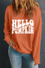 Letter Graphic Round Neck Long Sleeve Sweatshirt test
