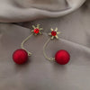 Snowflake Drop Earrings with Red Ball test