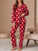 Polka Dot Button-Down Top and Pants Lounge Set test