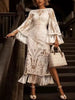 Full Size Tassel Hem Lace Flare Sleeve Dress Plus Size test