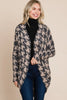 BOMBOM Houndstooth Open Front Cocoon Knit Cardigan test