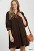 Umgee V-Neck Shift Dress with Contrast Trim test