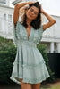 Lace Detail Plunge Short Sleeve Mini Dress test