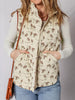 Floral Print Zip Up Quilted Vest test